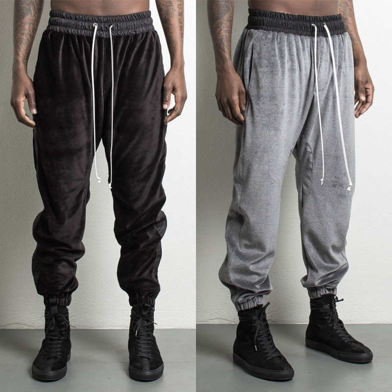 velvet joggers mens
