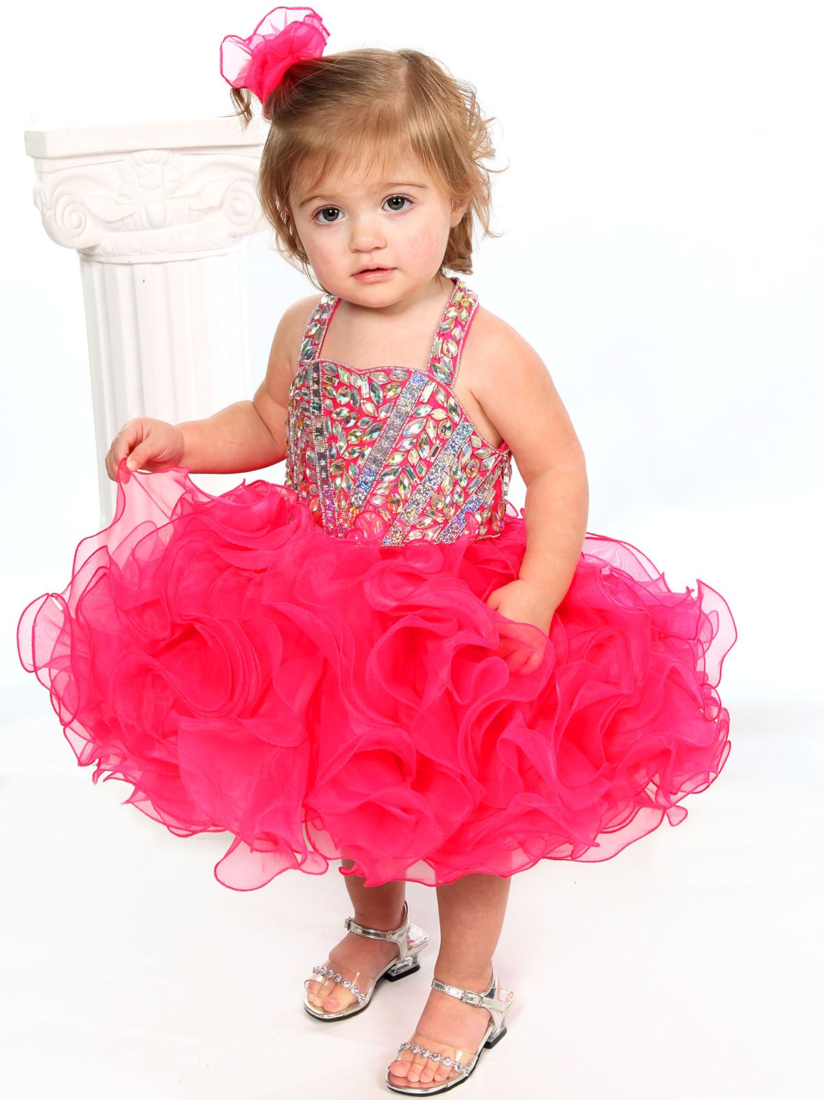 Aisha Baby Girls Sequins Toddler Beads Mini Cupcake Pageant Dress