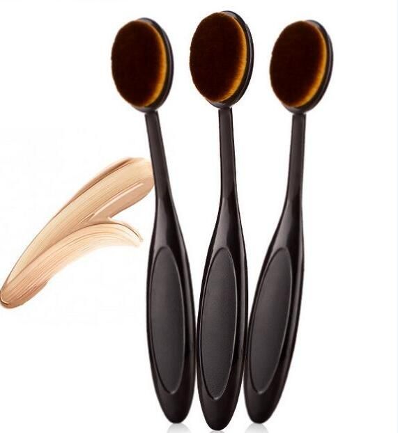 Zodaca Small Head Oval Cream Puff Cosmetic Toothbrush Shaped Powder