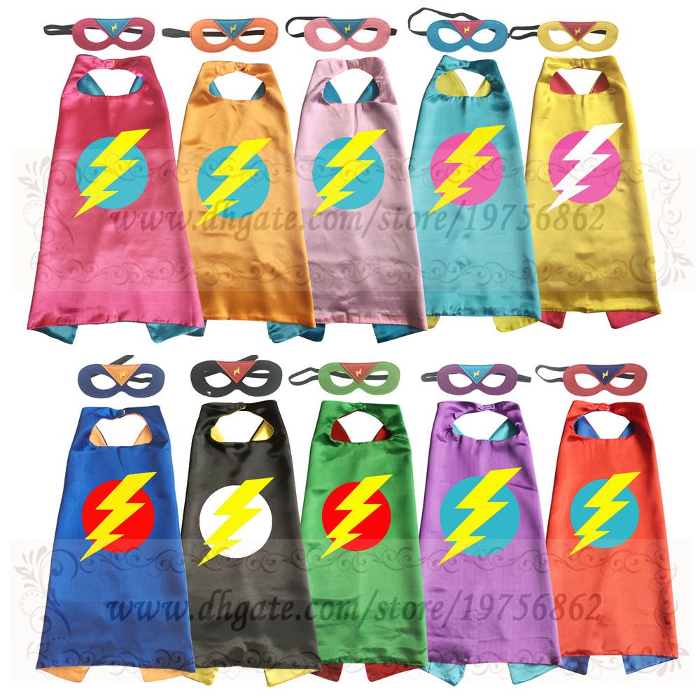 superhero cape with mask lightening bolt custom colors 2t 7t super