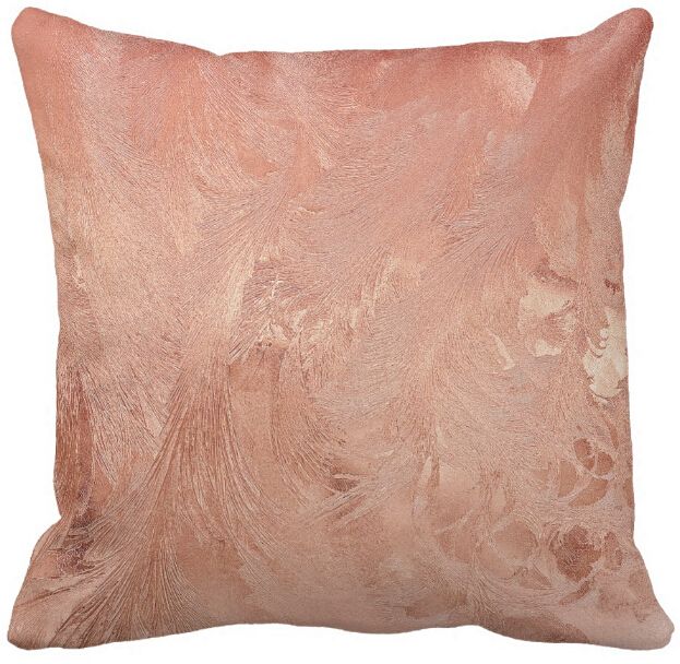 Rose Gold Copper Texture Metallic Throw Pillow Case Squar Sofa