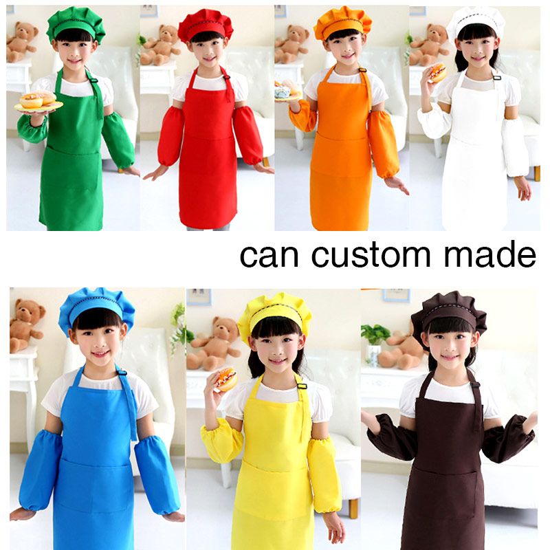 apron template craft New multi color aprons kids apron pocket craft cooking baking art.