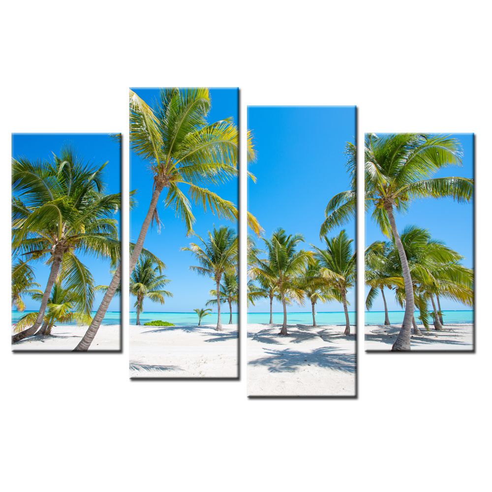 2018 seascape canvas printed picture coconut tree canvas prints blue
