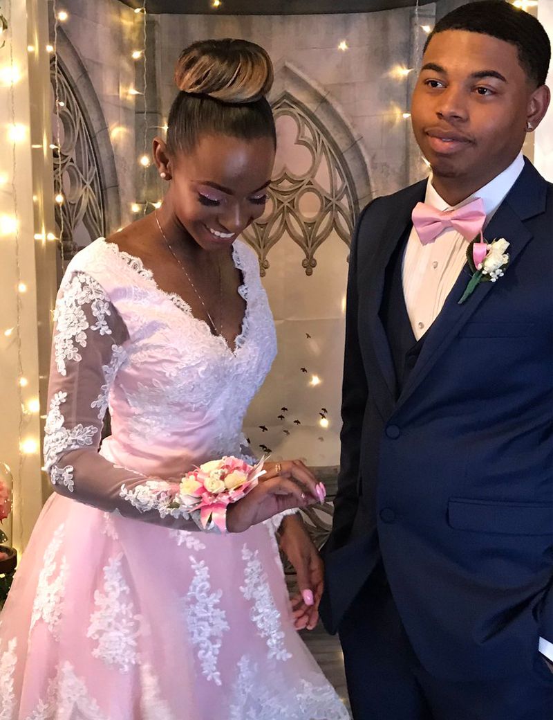 tight pink prom dress