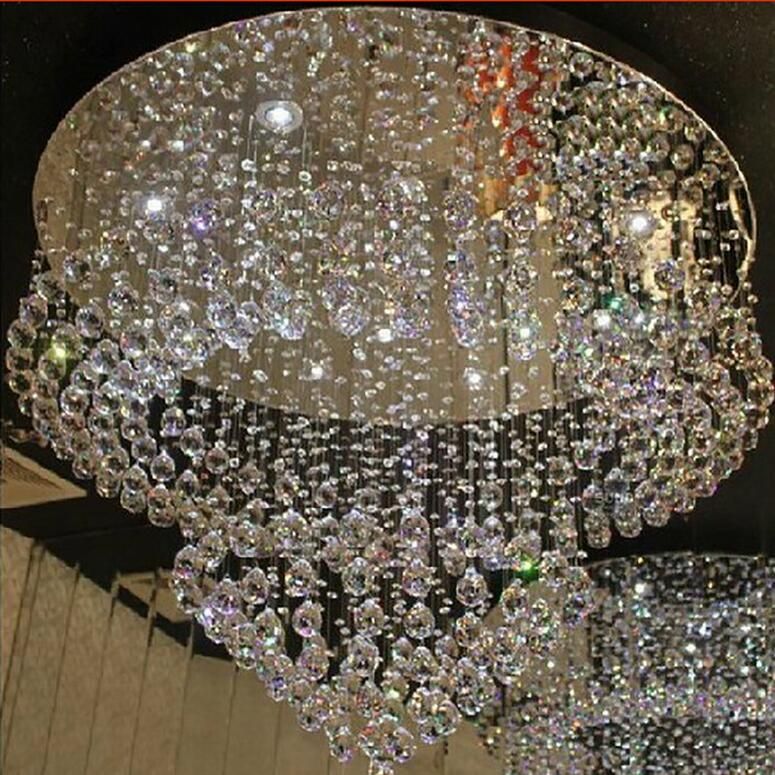 New Design Flush Mount Crystal Chandelier Modern Led Lamp Dia80 New Design Flush Mount Crystal Chandelier Modern Led Lamp Dia80 H120cm Res Living Room Hotel Lights Canada 2018 From Daisy8814