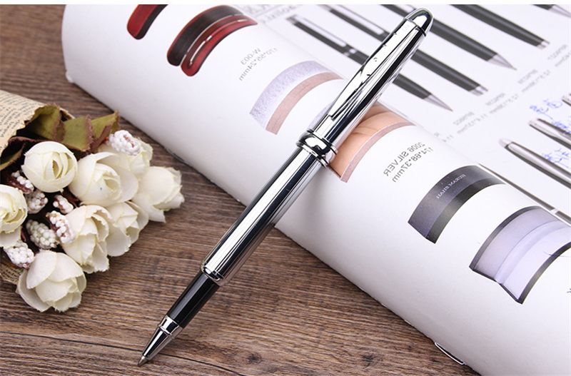 Stainless Still Commercial Ballpoint Pen Slender Metal Ball Pen Rod Rotating