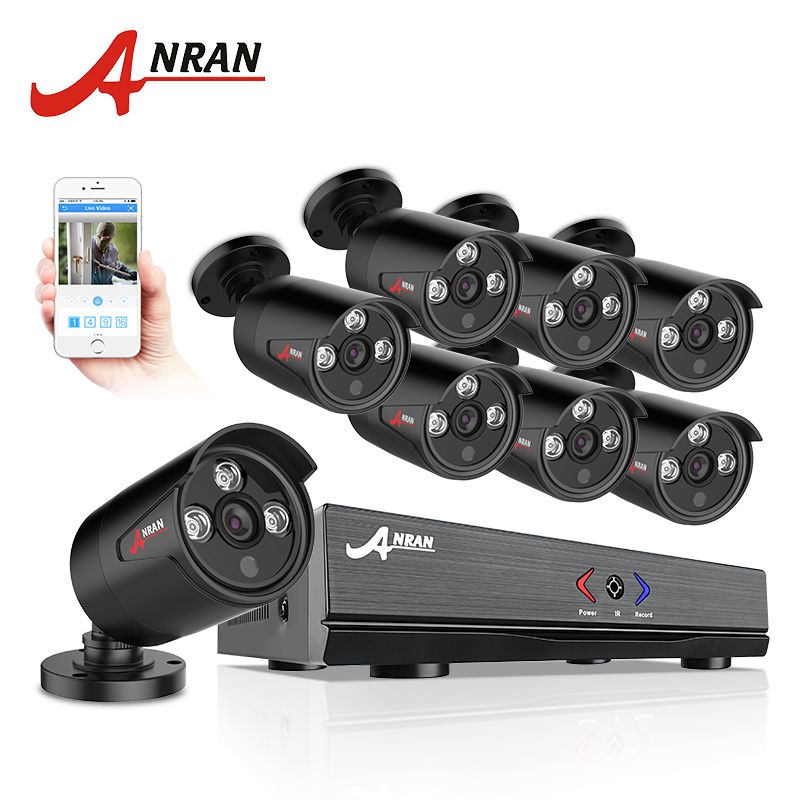 2019 ANRAN 8CH Security Camera System AHD 1080N HDMI DVR 720P 1800TVL IR Outdoor Camera Home 