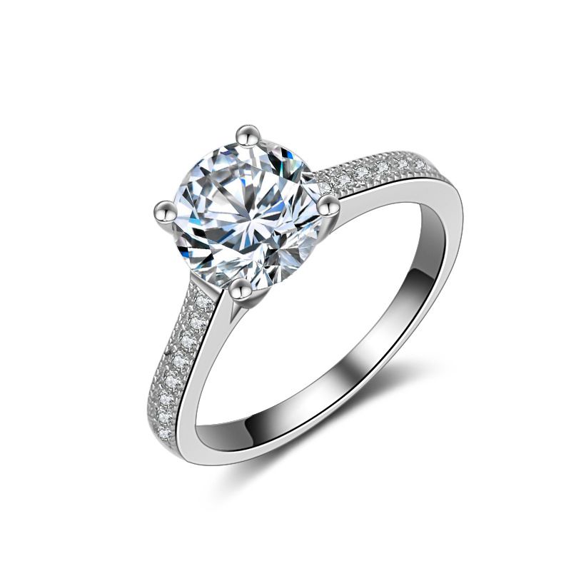 Promotion!!! 100% 925 Sterling Silver Bijoux Anneaux de mariage pour les femmes 1,5 Ct CZ Diamant Bagues de Fiançailles Femme Aneis