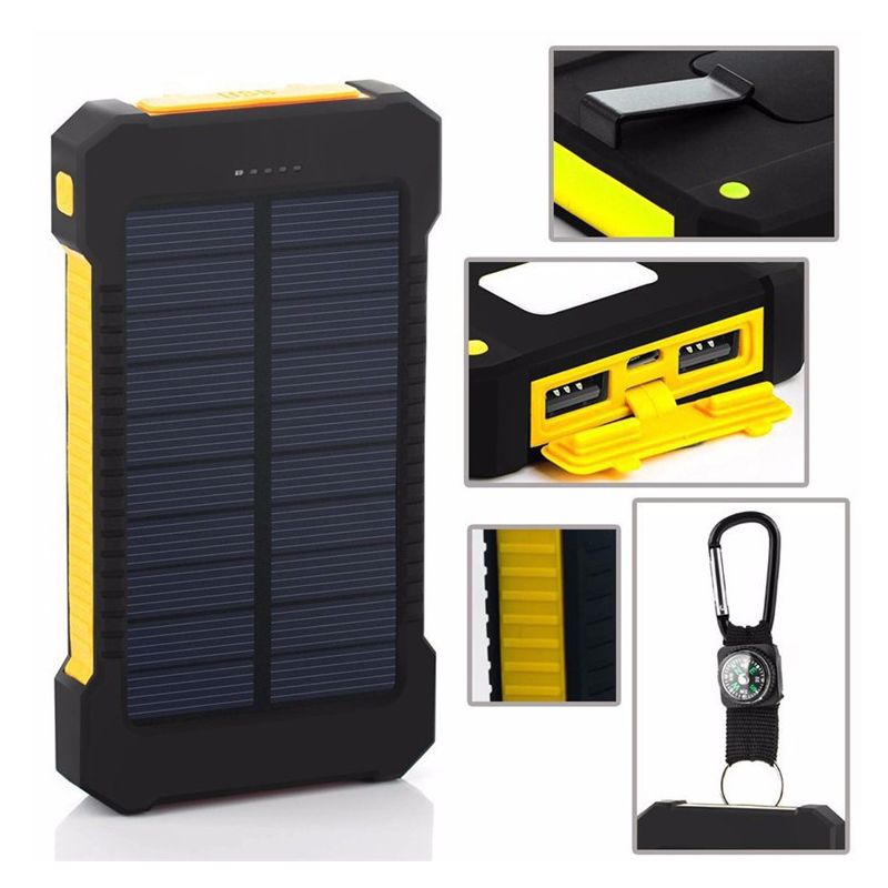 Acheter 18650 Pack De Batteries Externe, Chargeur Solaire Téléphone Etanche Batterie Externe