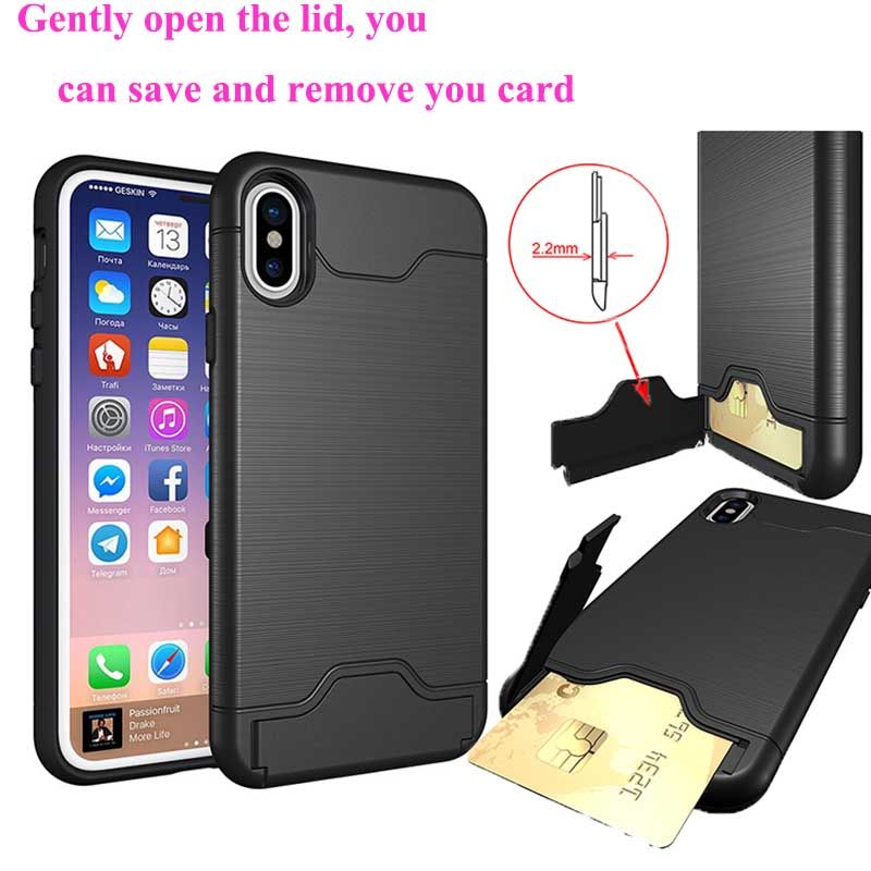 for iphone x case 8plus 7 7plus 6 and 6 plus card pocket phone cases