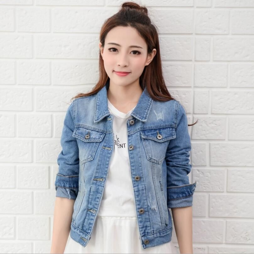 Wholesale New Fashion Spring Autumn Vintage Denim Jackets Women'S Jeans