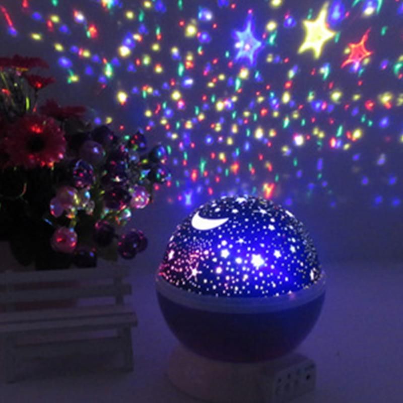 2019 BedRoom Novelty Night Light Projector Lamp Rotary Flashing Starry