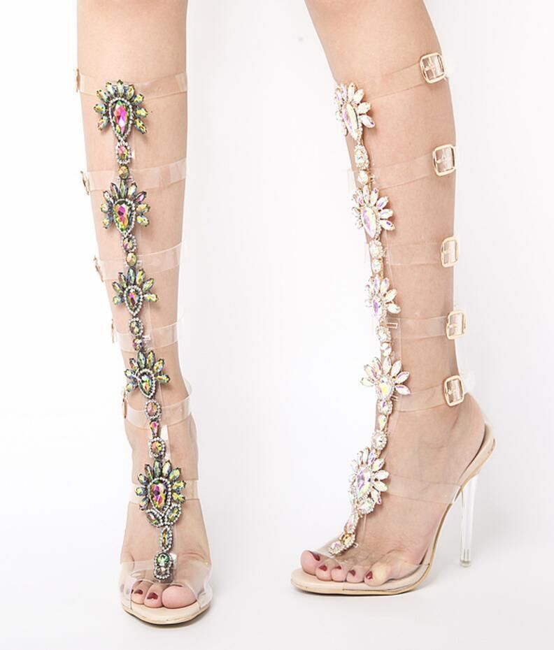 womens gladiator sandals knee high