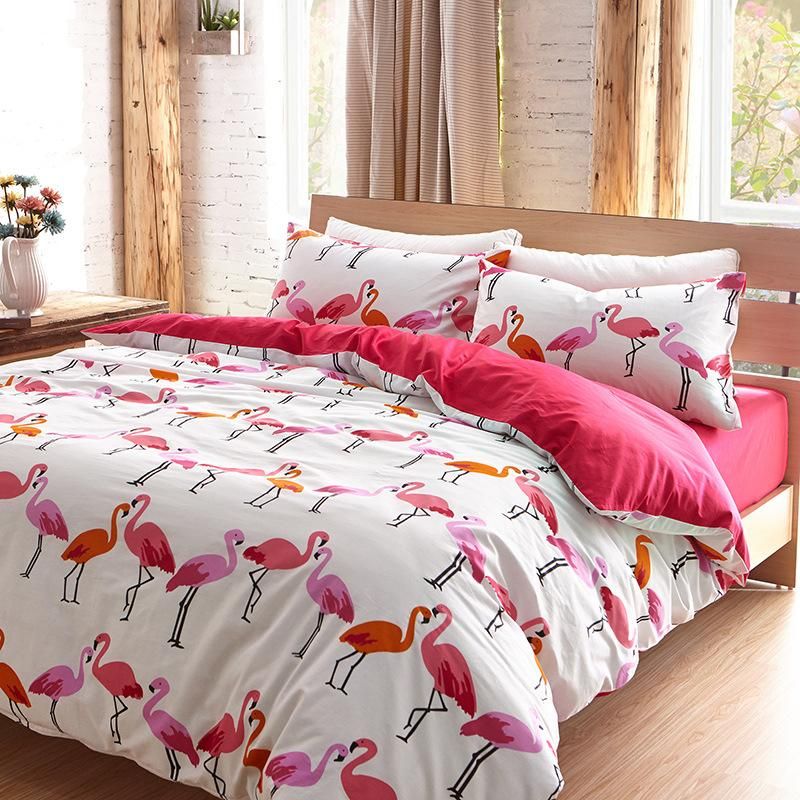 Whole Luxury Flamingo Bird Bedding Set Queen King Size Cotton Whole Luxury Flamingo Bird Bedding Set Queen King Size Cotton Flat Sheets Duvet Cover Pillowcase Bed Linen Bedclothes Sets Twin