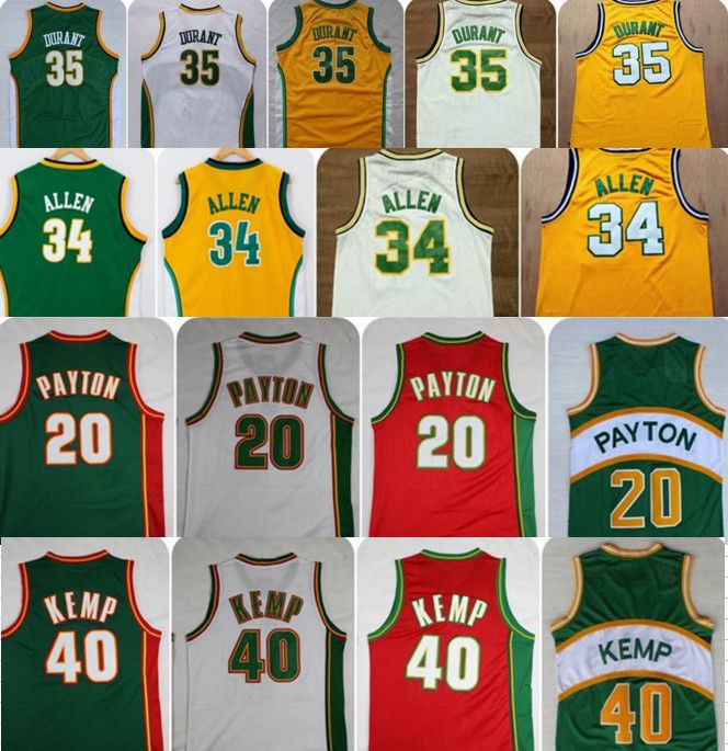 2019 Throwback 35 Kevin Durant Seattle SuperSonics Basketball Jerseys