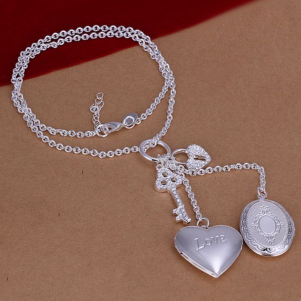 Whole 925 Sterling Silver Plated Double Photo Frames Necklace Whole 925 Sterling Silver Plated Double Photo Frames Necklace Lknspcn007 Gold Pendant Heart From Hengaitrade 26 47 Dhgate