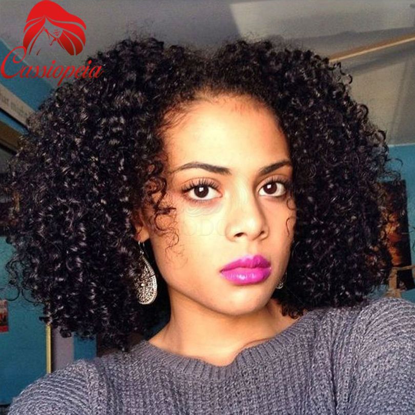 Kinky Curly U Part Wig Virgin Brazilian Human Hair For Black Women