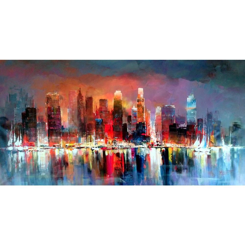 2020 Hand Painted Oil Painting Abstract Art Skyline Willem Haenraets