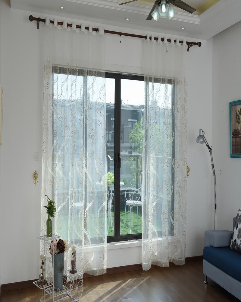 Elegant Yellow White Window Sheer Curtains Voile For Living Room Elegant Yellow White Window Sheer Curtains Voile For Living Room Bedroom Dust Proof Embroidered Fabric Whole Free Ship Patterned