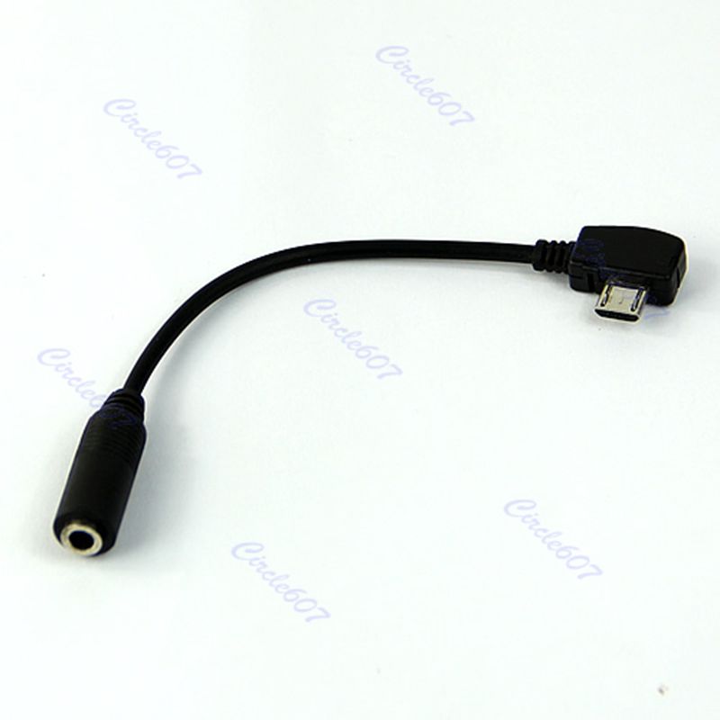Wholesale HOT Micro USB Jack to Headphone 3.5mm Earphone Adapter Socket Audio Cable Black D