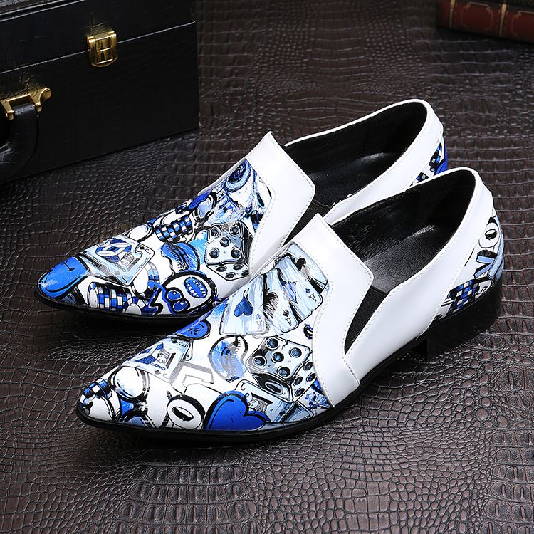 blue and white mens dress shoes