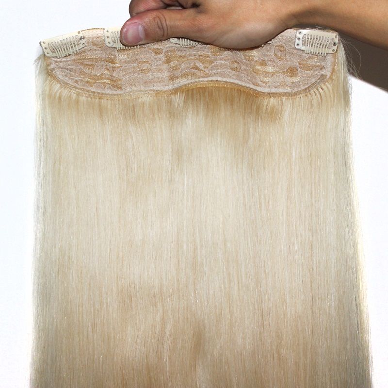 110g Brezilyalı Remy İnsan Saç Klip Uzantıları Düz ​​Klip İnsan Saç Parçaları # 1B # 2 # 8 Brown # 613 Sarışın 5 Klipler Saç