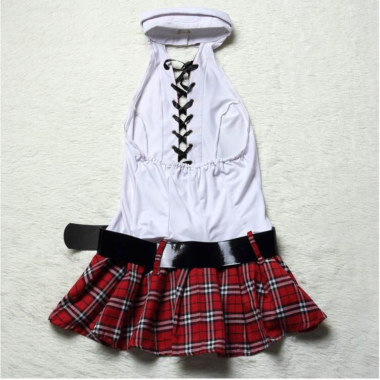 Panties Schoolgirl Porn - Sexy Underwear Women Schoolgirl Uniform For Role Playing Games Disfraces  Mujer Plaid Skirt Halter Backless Mini Pyjamas Student Costumes Sexy Summer  ...