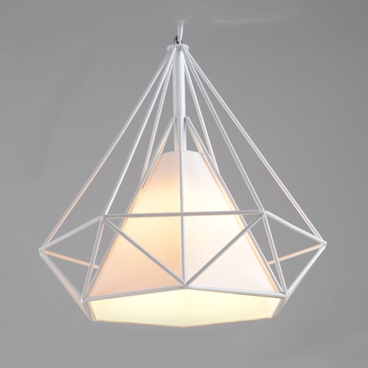 Modern Black Birdcage Pendant Lights Iron Minimalist Retro Modern Black Birdcage Pendant Lights Iron Minimalist Retro Chandeliers Lighting Scandinavian Loft Pyramid Lamp Vintage With Led Bulb Green