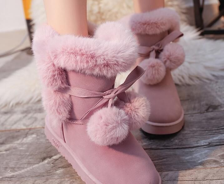 Bota Baja Bilbao Rosa. Botas para la nieve. Botas de pelo. Bota baja mujer.