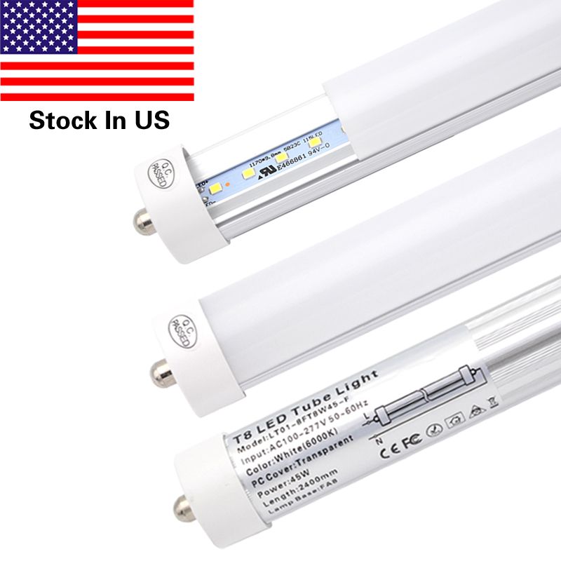 Single Pin Fa8 Base 8ft Led Light Work Without Ballast Frosted Single Pin Fa8 Base 8ft Led Light Work Without Ballast Frosted Cover 45w Replacement 90w Fluorescent Lamp Lights Cold White 6000k