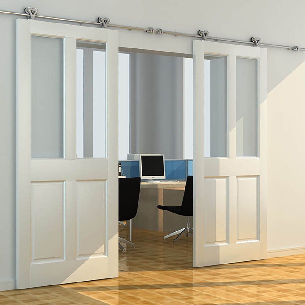 2021 Double Roller Interior Stainless Steel Sliding Barn Wood Door