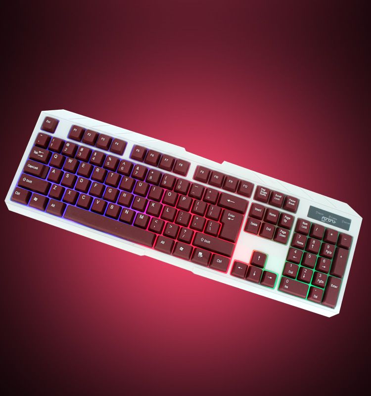 For Only KR 6300 USB Wired Gaming Keyboard Colorful Burst Backlit