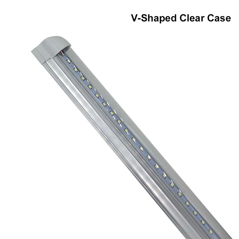 V-Shaped T8 4ft 5ft 6ft 8ft Cooler Door Led Tube Integrated Led Tubes Double Sides SMD2835 Led Fluorescent Lights AC85-265V