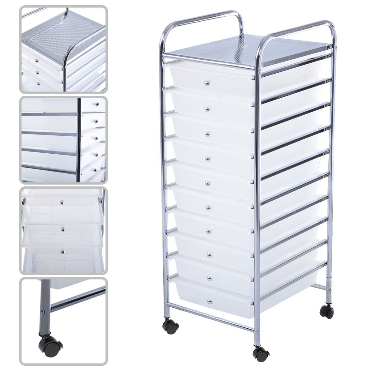 clear rolling storage cart