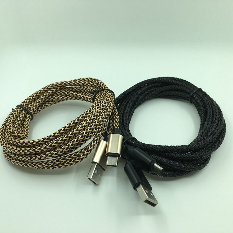 1M USB Type C Nylon Braided Woven Charging Cable USB-C Type-C Data Sync Charge Charger Link For Oneplus 2 Two 3 LG 2016