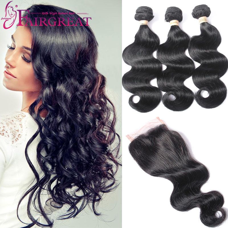 Body Wave Brazilian Hair Bundles With Closure 3bundles Brazilian