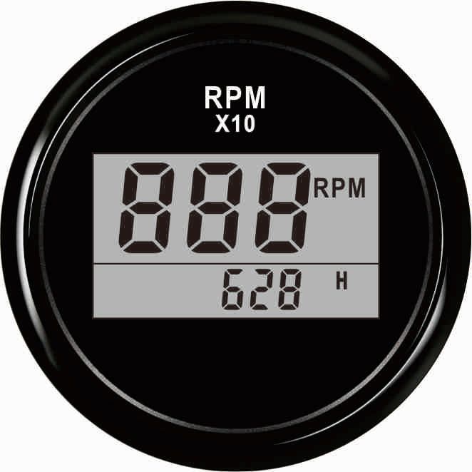 Kus Tachometer Drehzahlmesser Drehzahlmesser mit Stunde Meter 6000RPM 85/ mm 12/ V//24/ V mit Hintergrundbeleuchtung