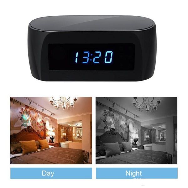 Wifi Clock Camera Full HD 1080P Night Vision Digital Alarm Clock Mini