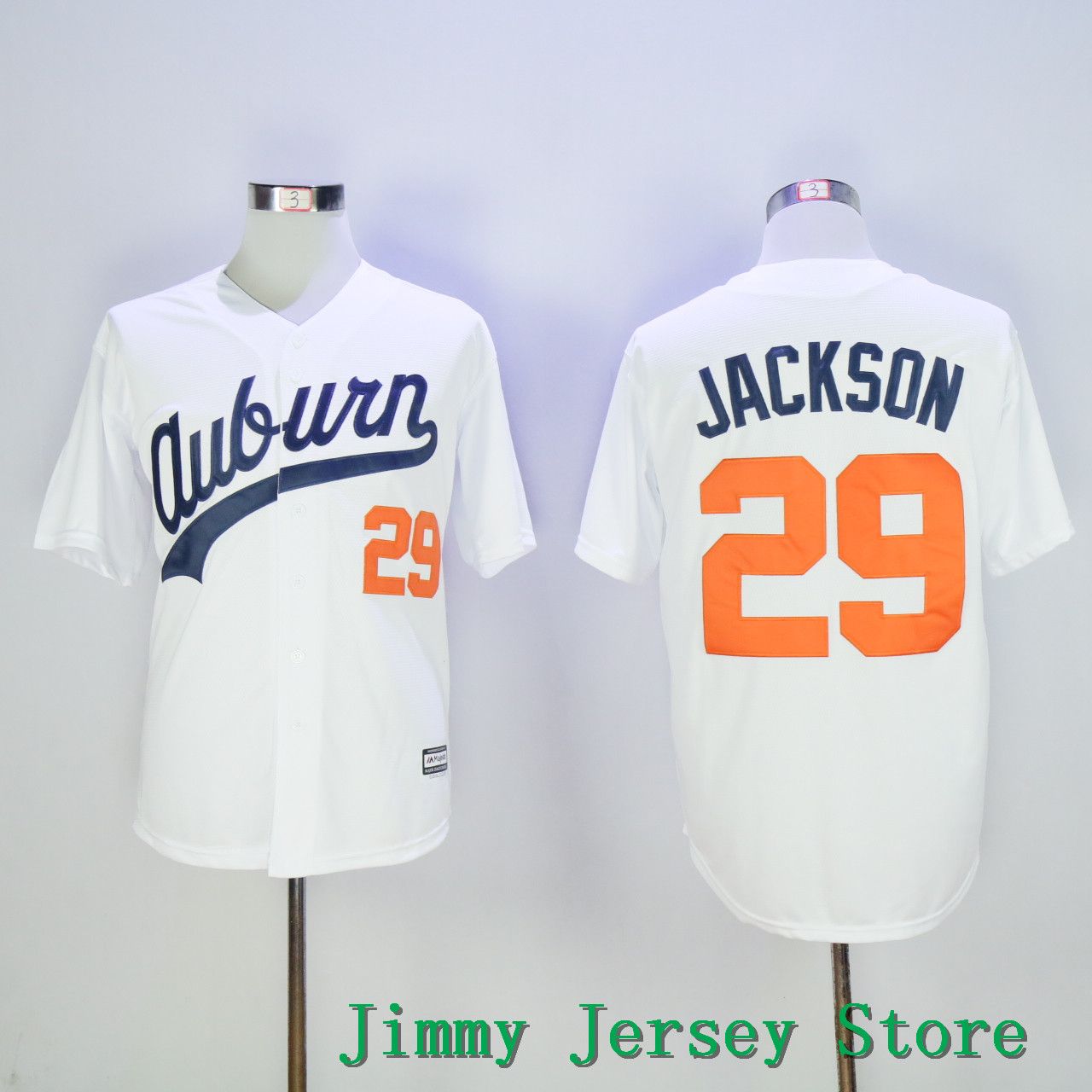 2020 29 Bo Jackson Jerseys White Throwback Auburn Tigers Baseball