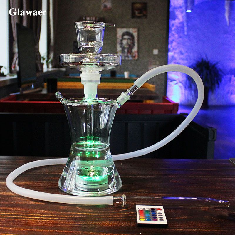 2019 Glawaer Small Russian Style Glass Hookahs Huge Vapor Shisha Chicha