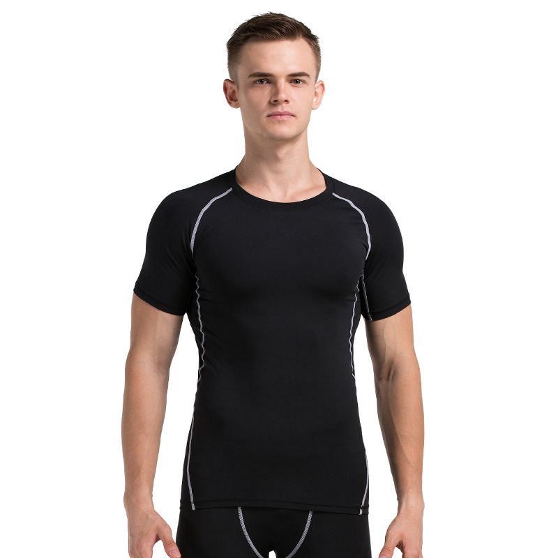 2020 Mens Short Sleeve Compression Shirt Base Layers Under Tops Skins ...