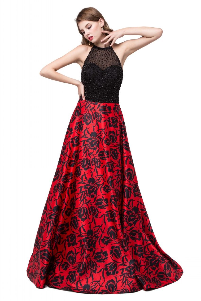 floral long evening dresses