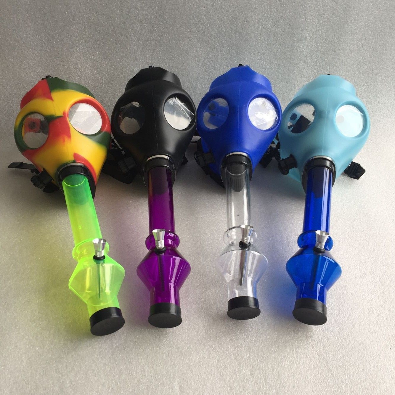 2018 Silicone Mask Creative Acrylic Smoking Pipe Gas Mask Pipes Acrylic