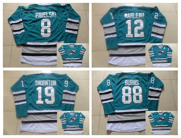 2019 San Jose Sharks #8 Joe Pavelski 25th Anniversary Patch 2016 American Premier Hockey Jerseys 