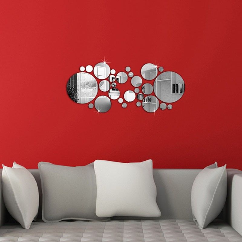 Circle Wall Mirrors 2017 hot sale cute silver diy circle mirror wall stickers home Circle Wall Mirrors 2017 hot sale cute silver diy circle mirror wall stickers home