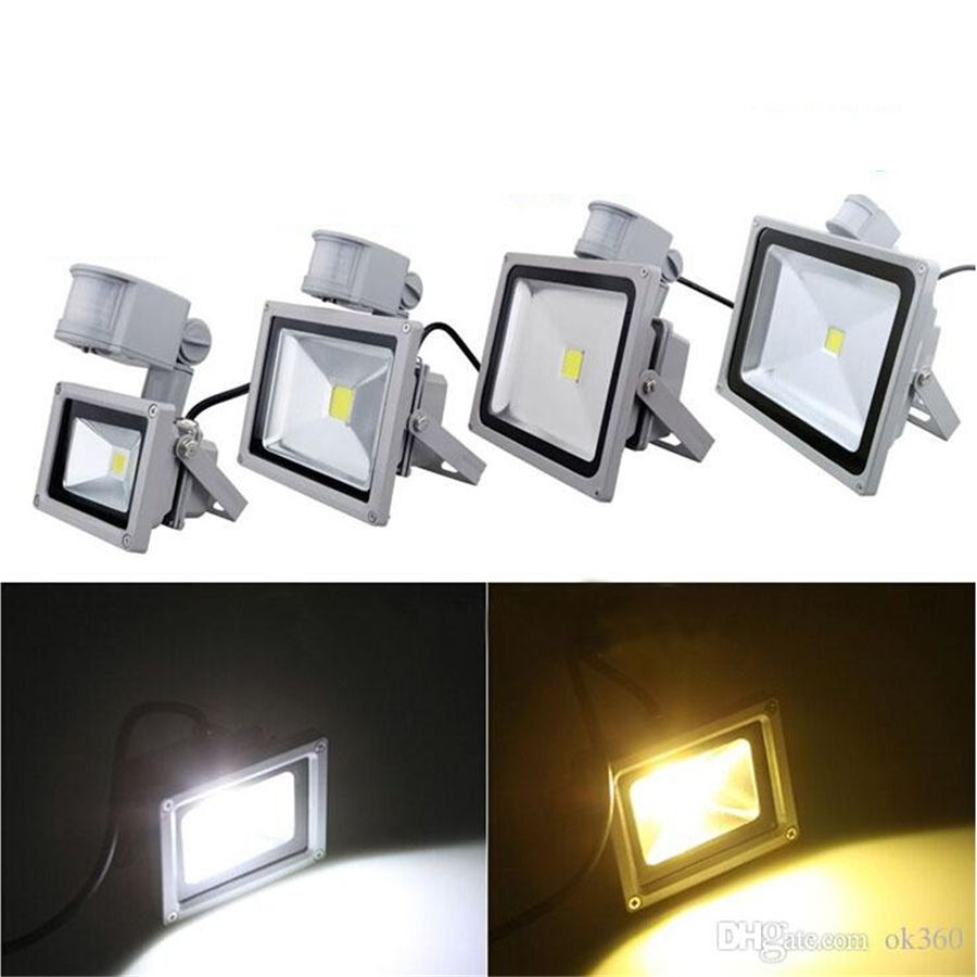 110v 220v 10w 20w 30w 50w Pir Led Flood Light White Warm Floodlight 110v 220v 10w 20w 30w 50w Pir Led Flood Light White Warm Floodlight Motion Sensor A85v 265v Outdoor Garden Lamp Wash Rechargeable