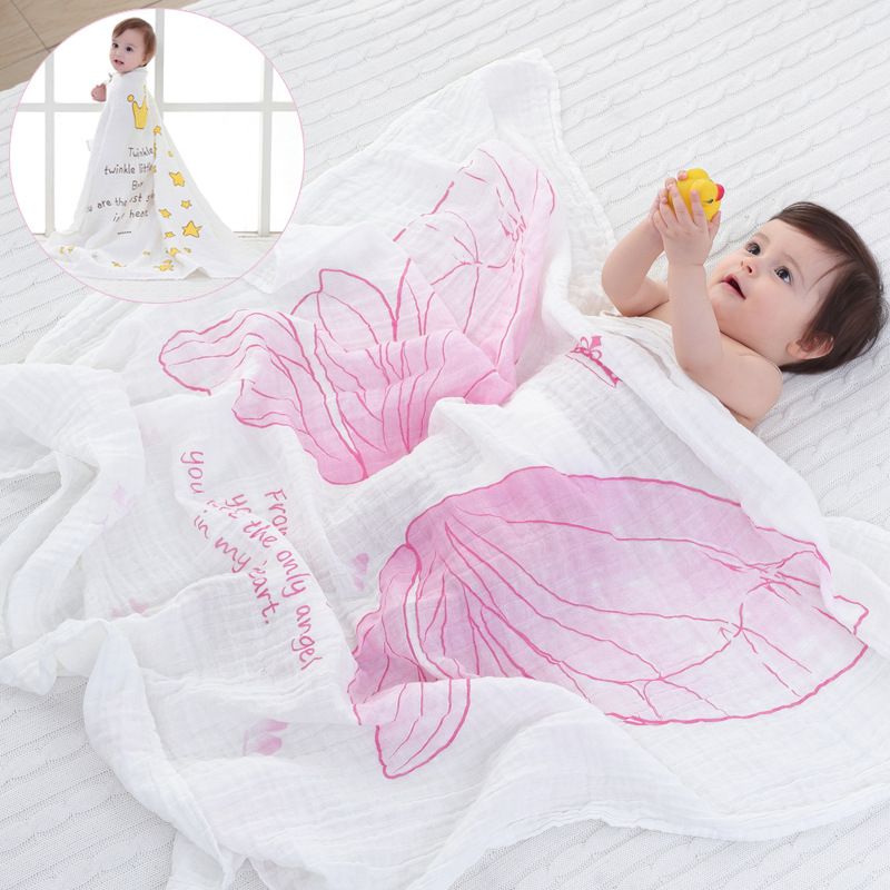Muslin Wrap Blanket Cotton Gauze 4 Or 8 Layers Baby Swaddles Bath Towel