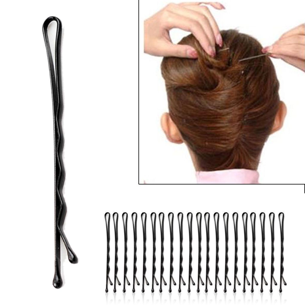 Fashion Black Womens Bobby Pins Invisible Wave Hair Grips Salon