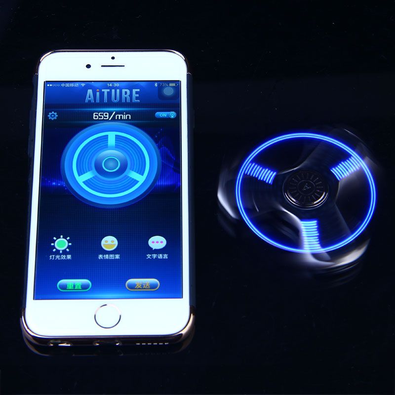 Bluetooth Control Hand Spinner With Led Light Display Speed Sensory