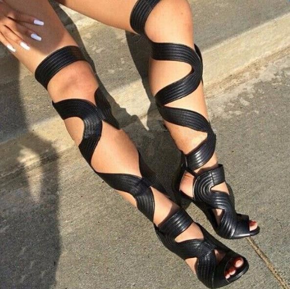 Acquistare Donna Sexy Stronzo Con Stivali Alti Sottili Sandali Gladiatori  Estivi Santure Da Donna Stivali Alti Tacchi Tagliati Stivali Estivi Sapatos  Mujer Economico | Consegna Veloce E Qualità | DHgate Italy